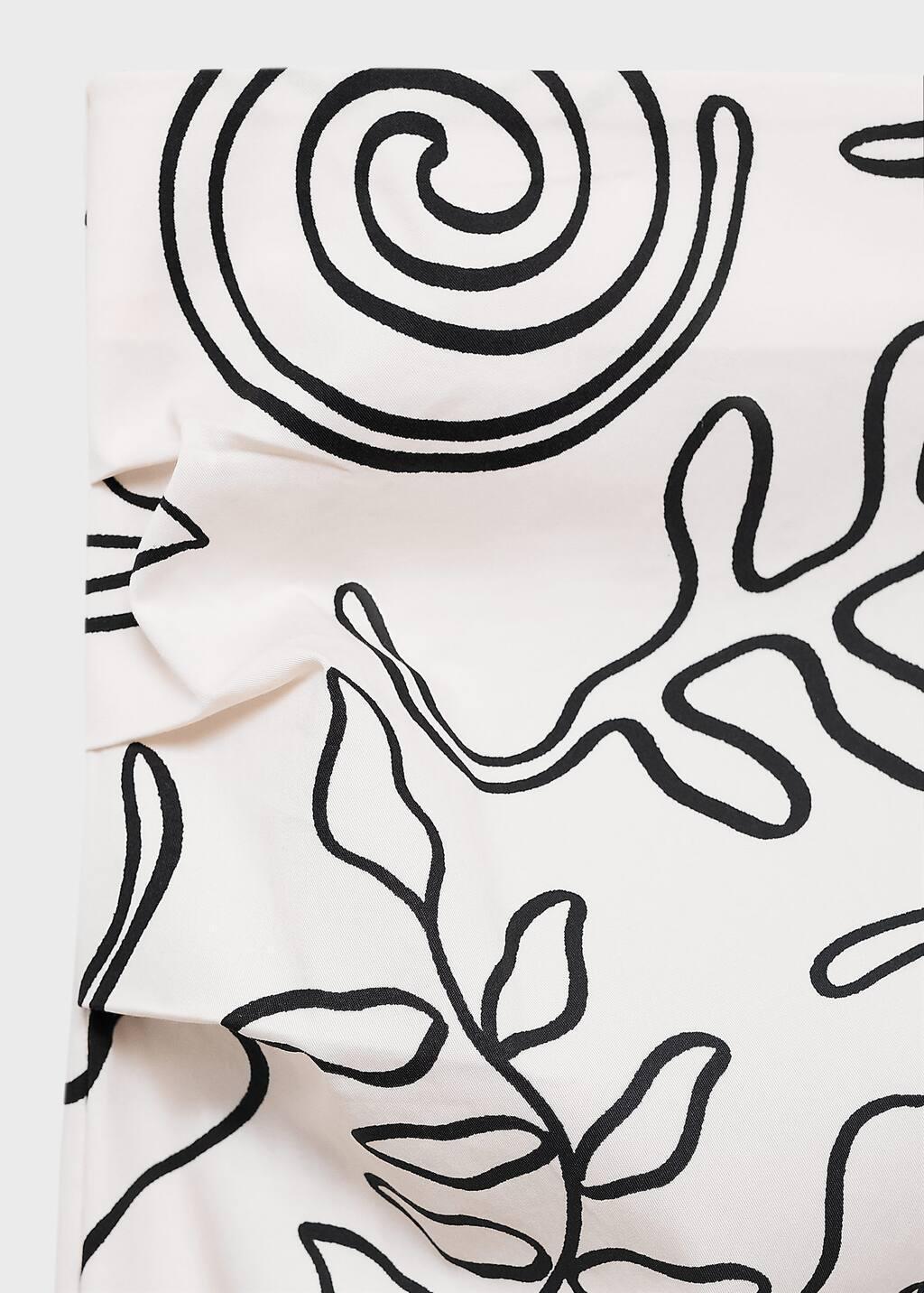 Cream Slit Printed Long Skirt, , large image number 2
