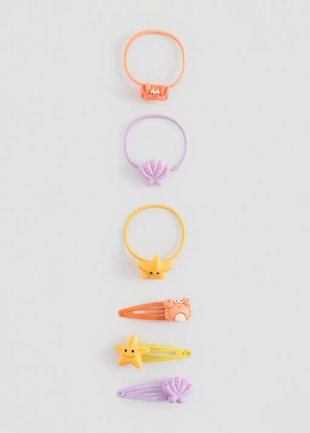 LT-PASTEL PURPLE Pack of rubber bands and clips, Kids Girl, Light-Pastel Purple, large image number 1