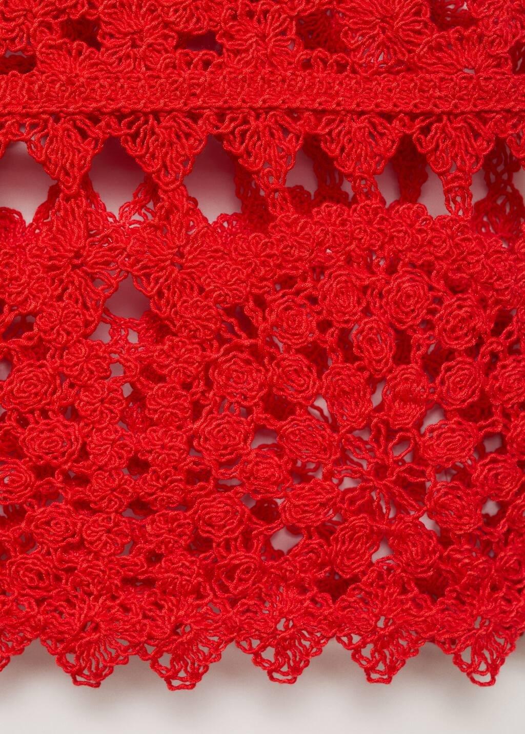 Red Crochet Knitted Top, , large image number 4