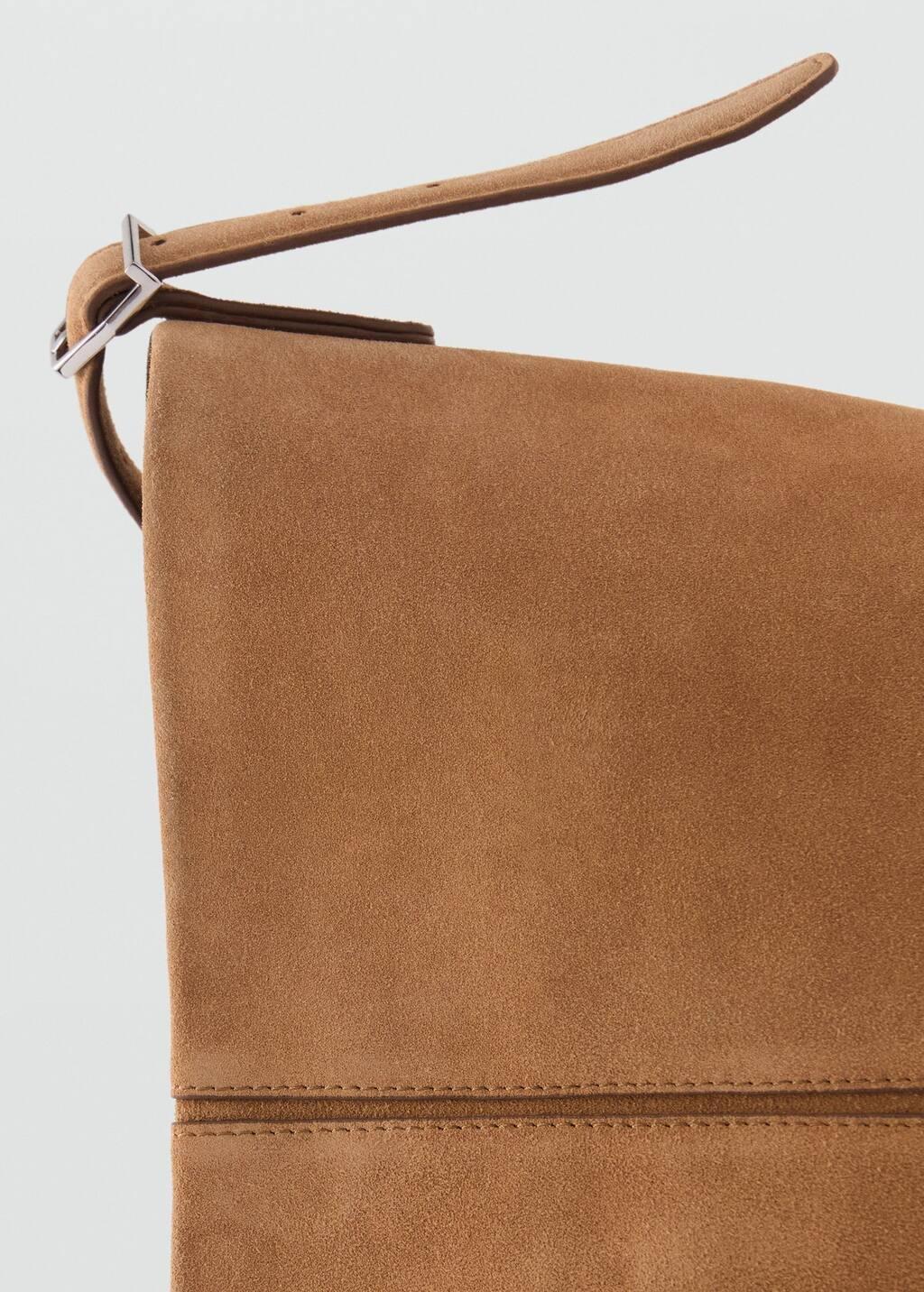 MEDIUM BROWN Leather bucket bag, Medium Brown, medium