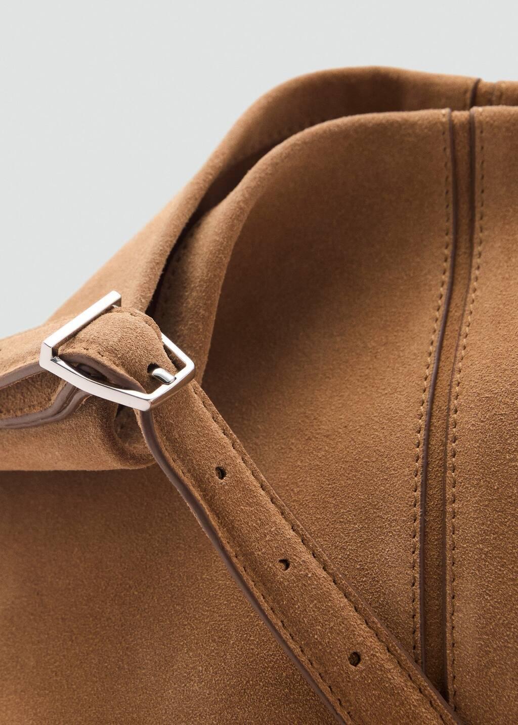 Brown Leather Bucket Bag, Medium Brown, large image number 5
