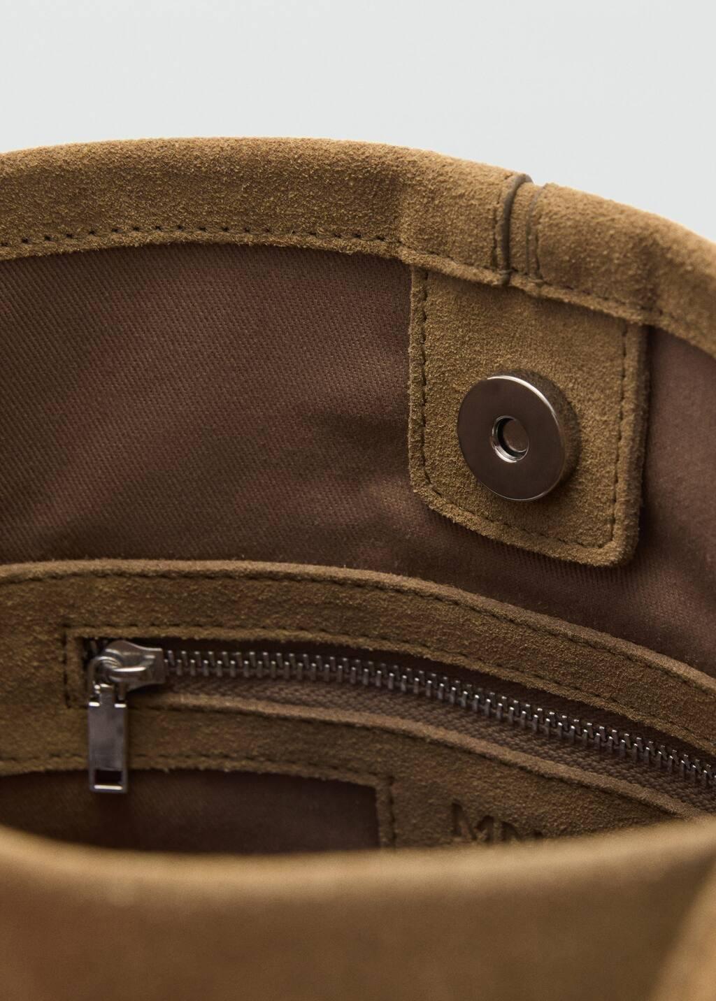 MEDIUM BROWN Leather bucket bag, Medium Brown, large image number 2