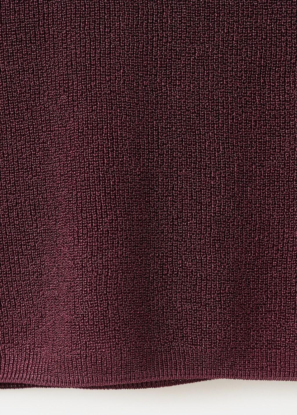 Red Lurex Knitted V-Neck Top, 0201_77, medium