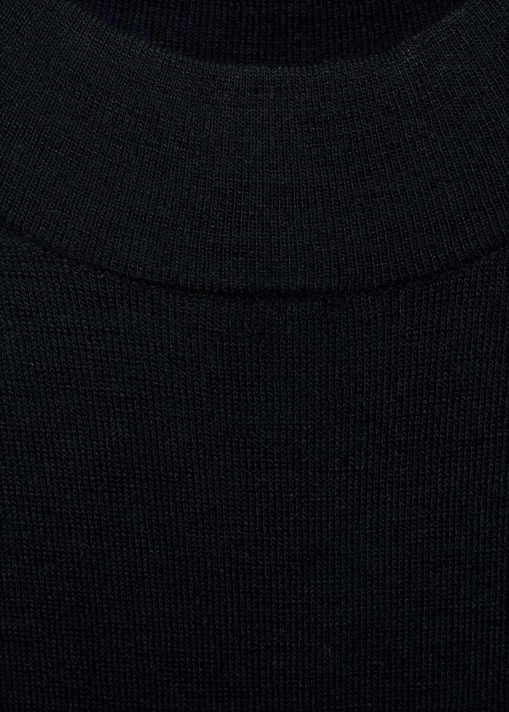 Black Fine-Knit Flared Dress, , large image number 4