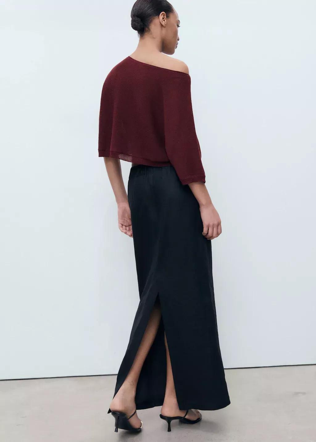 DARK RED Oversized fine-knit sweater, Dark Red, large image number 5