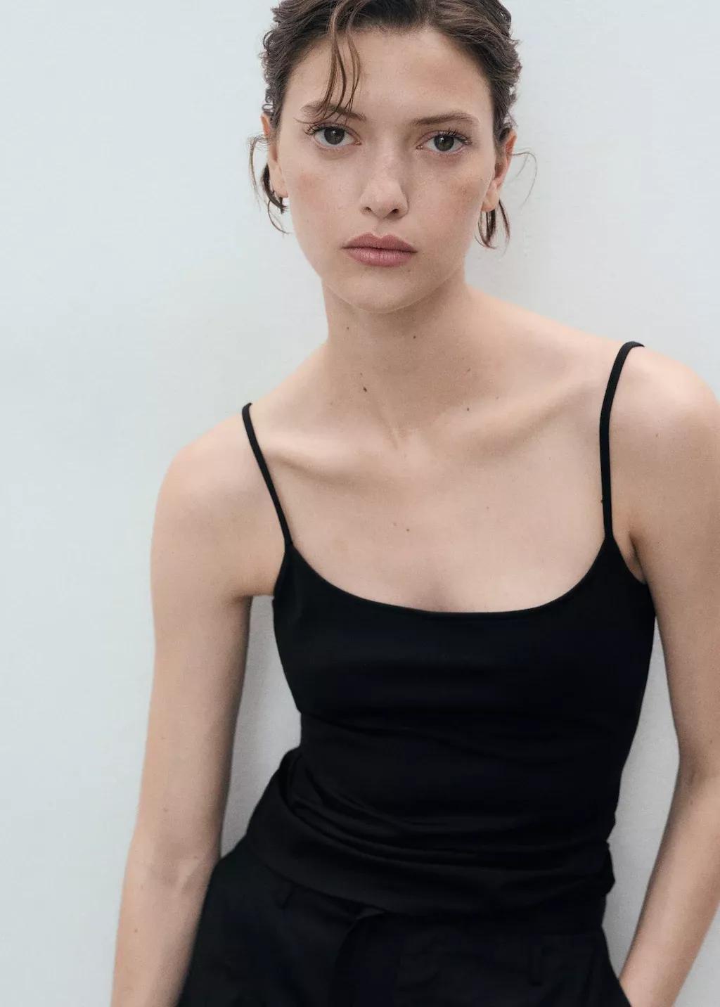 Black Spaghetti Strap Top, , large image number 0