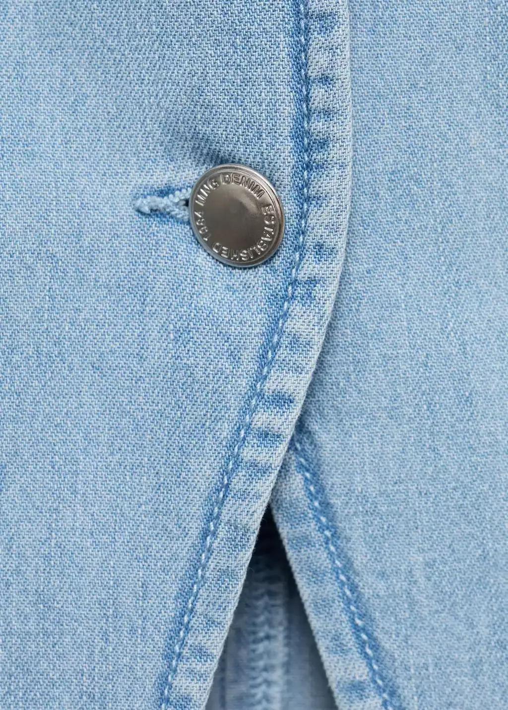 OPEN BLUE Buttoned denim gilet, , large image number 5