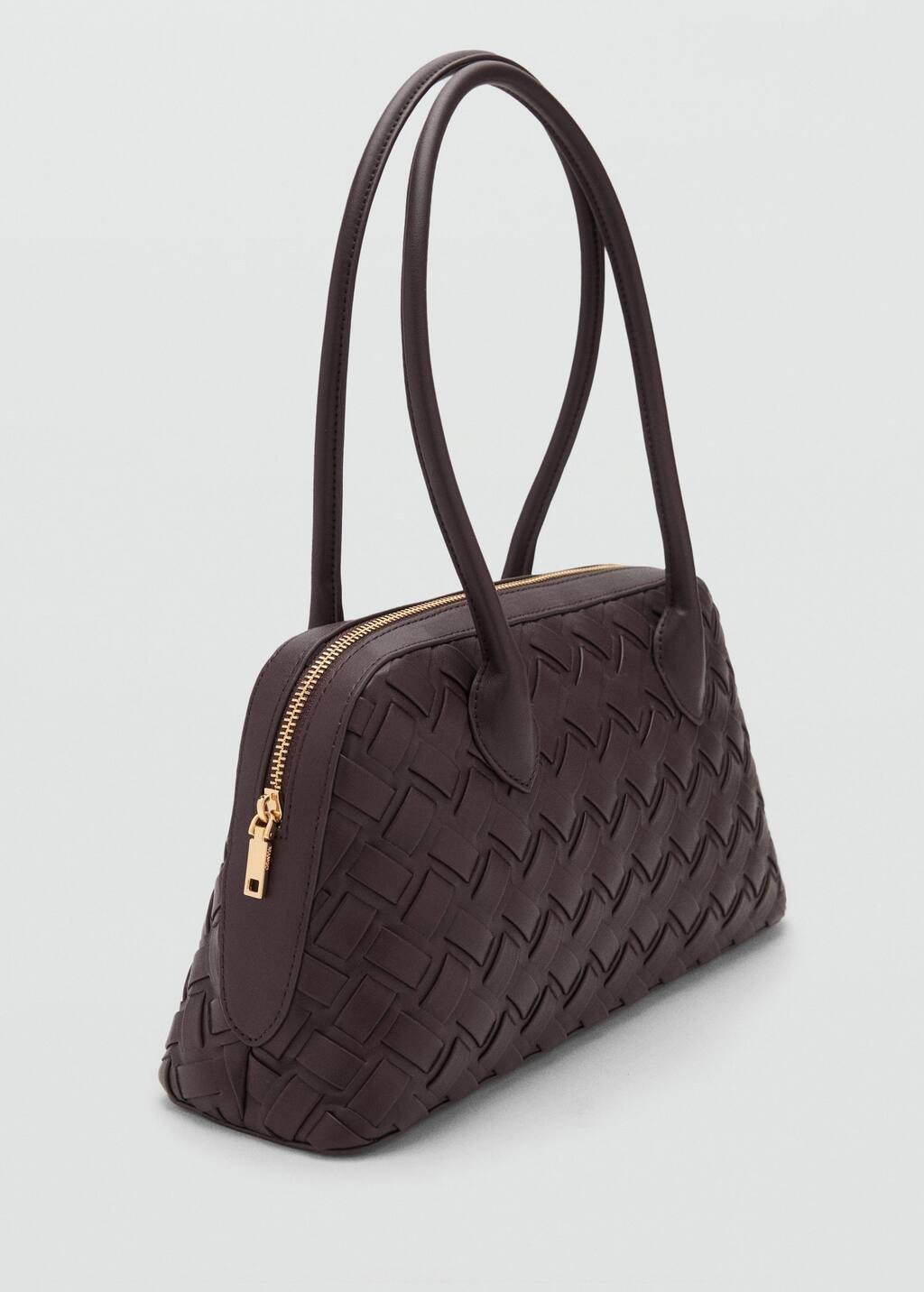 Brown Braided Bowling Bag, Dark Brown, large image number 0