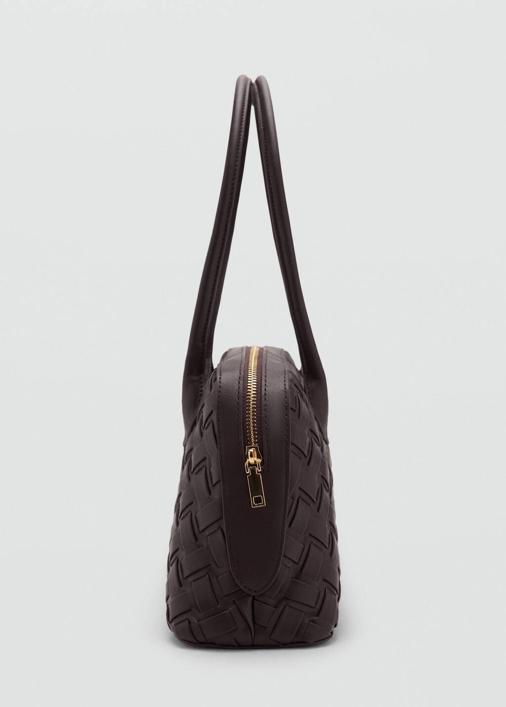 Brown Braided Bowling Bag, Dark Brown, large image number 1