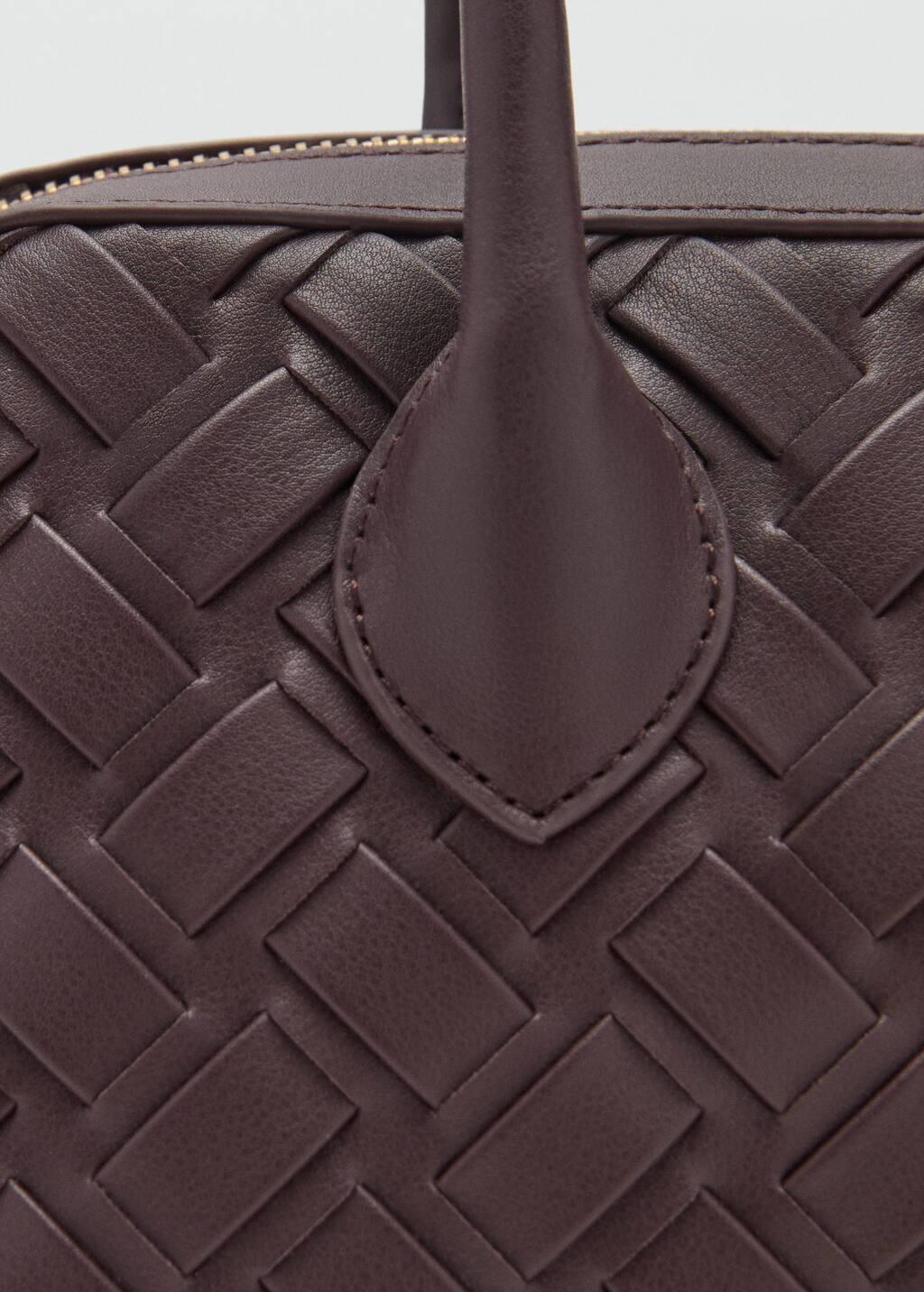 Brown Braided Bowling Bag, Dark Brown, large image number 2