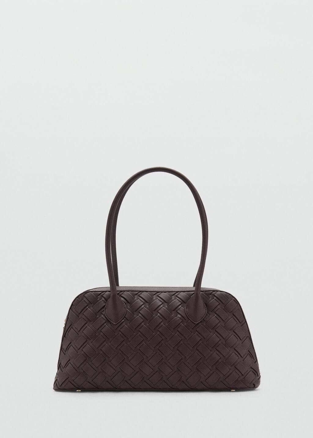 Brown Braided Bowling Bag, Dark Brown, large image number 3
