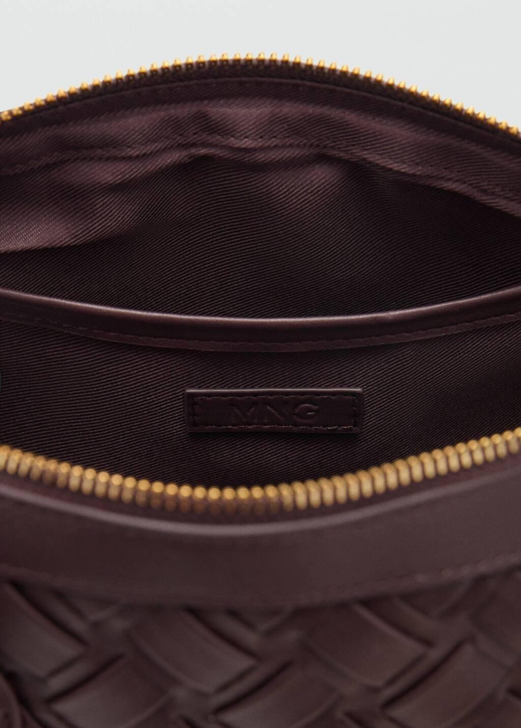 Brown Braided Bowling Bag, Dark Brown, large image number 5