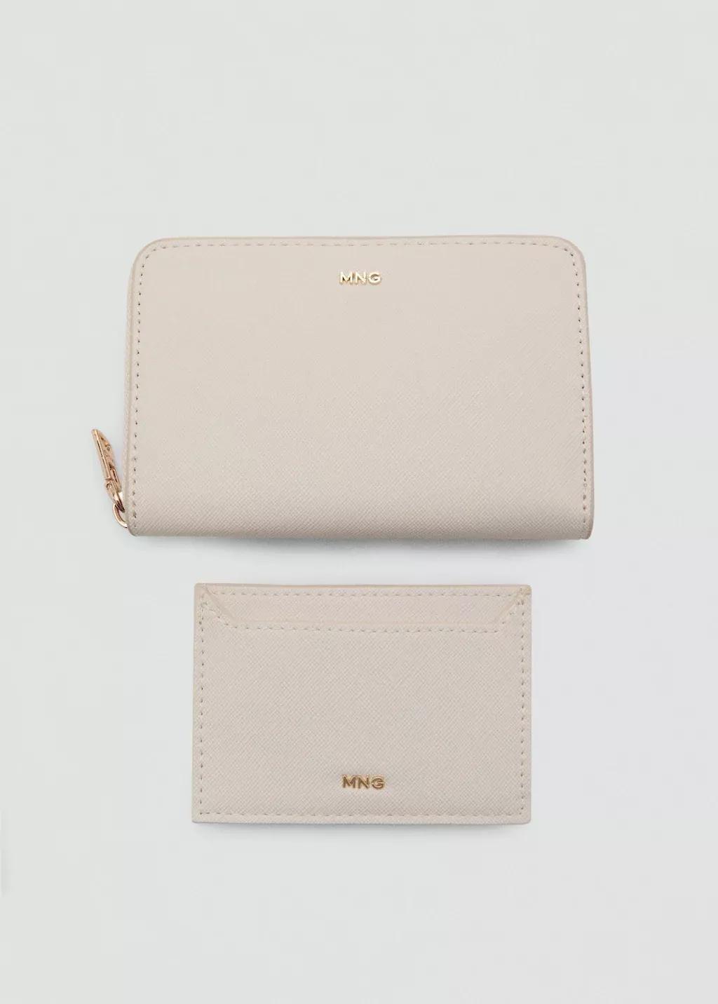 Cream Saffiano-Effect Cardholder, Natural White, large image number 2