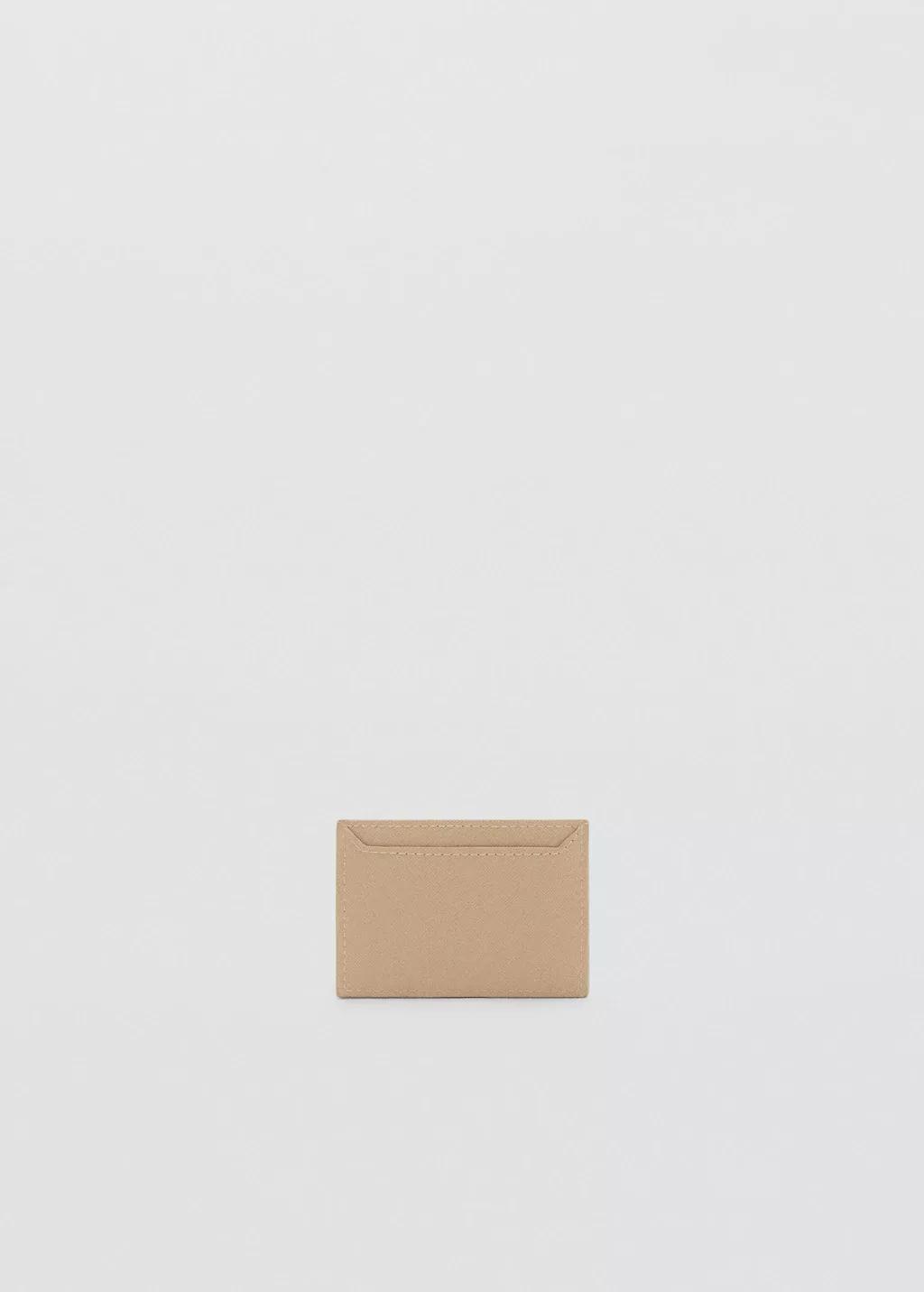 Cream Saffiano-Effect Cardholder, Yellow, large image number 0