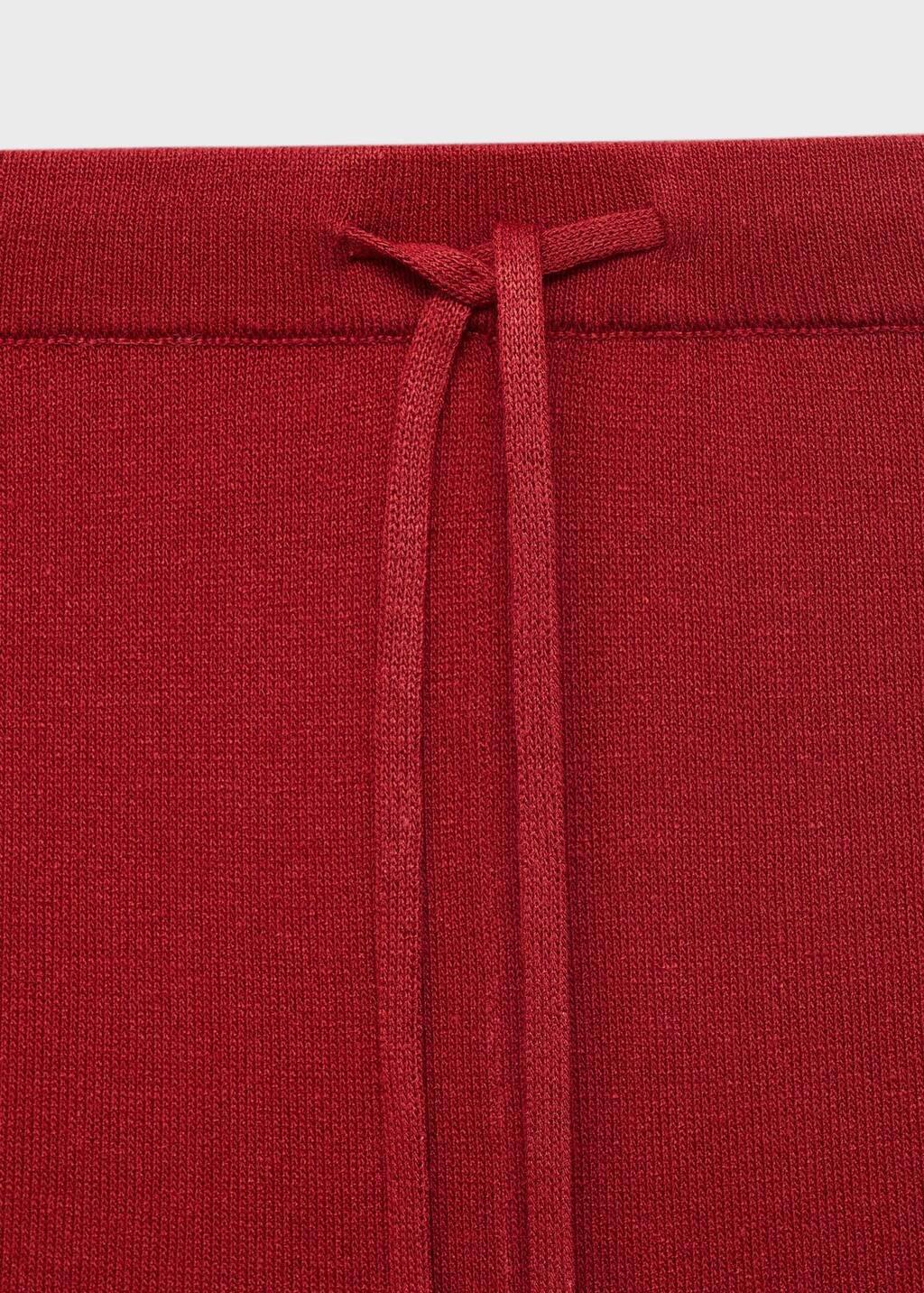 Red Straight Knitted Trousers, , large image number 4