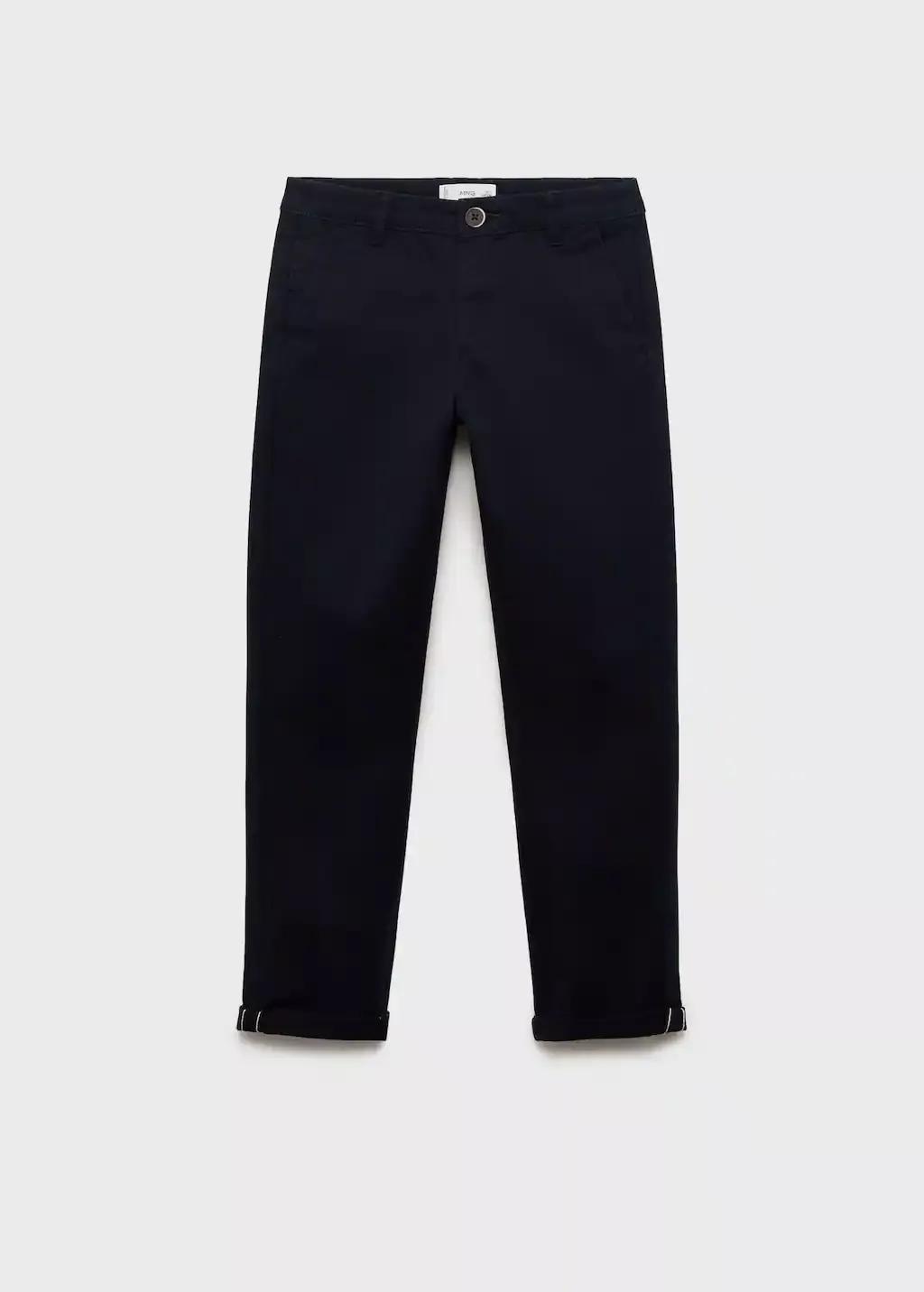 NAVY Plain chino trousers, Kids Boy, , large image number 0