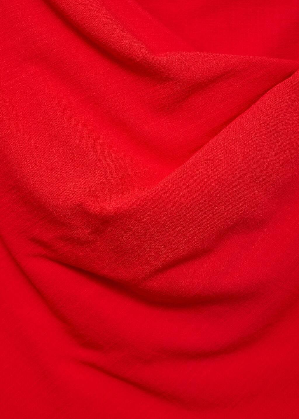 Red Asymmetrical Draped Top With Straps, , large image number 4