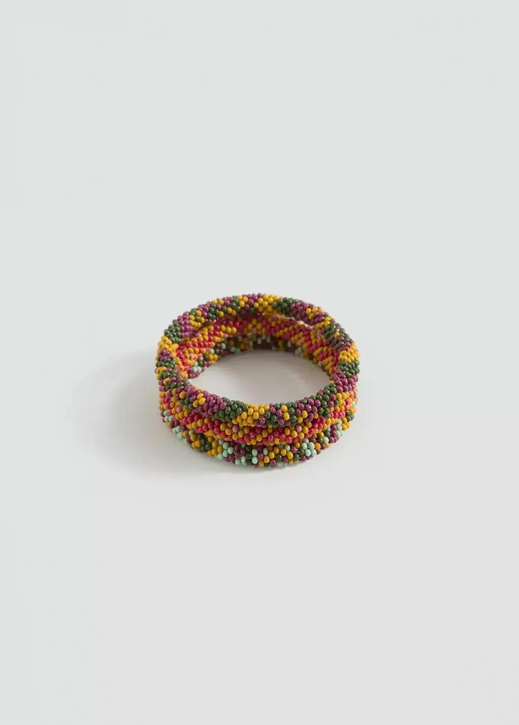 Multicolour Beaded Bracelets, Set Of 3, Kids Girls, Dark Red, large image number 3