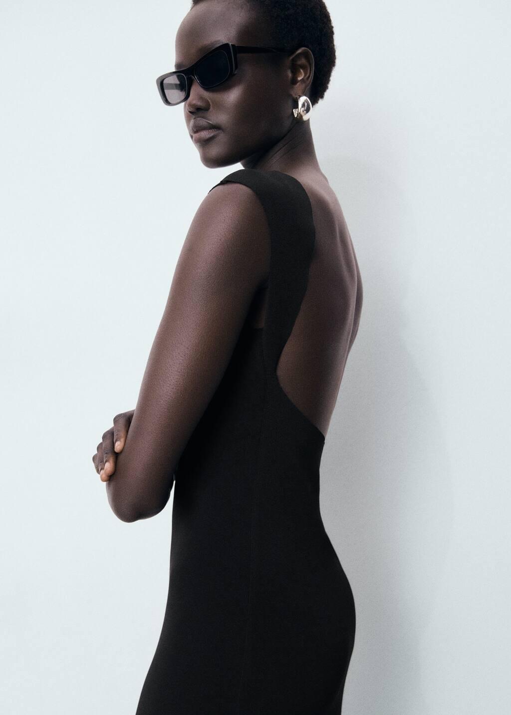 BLACK Open back dress, 0201_99, large image number 4