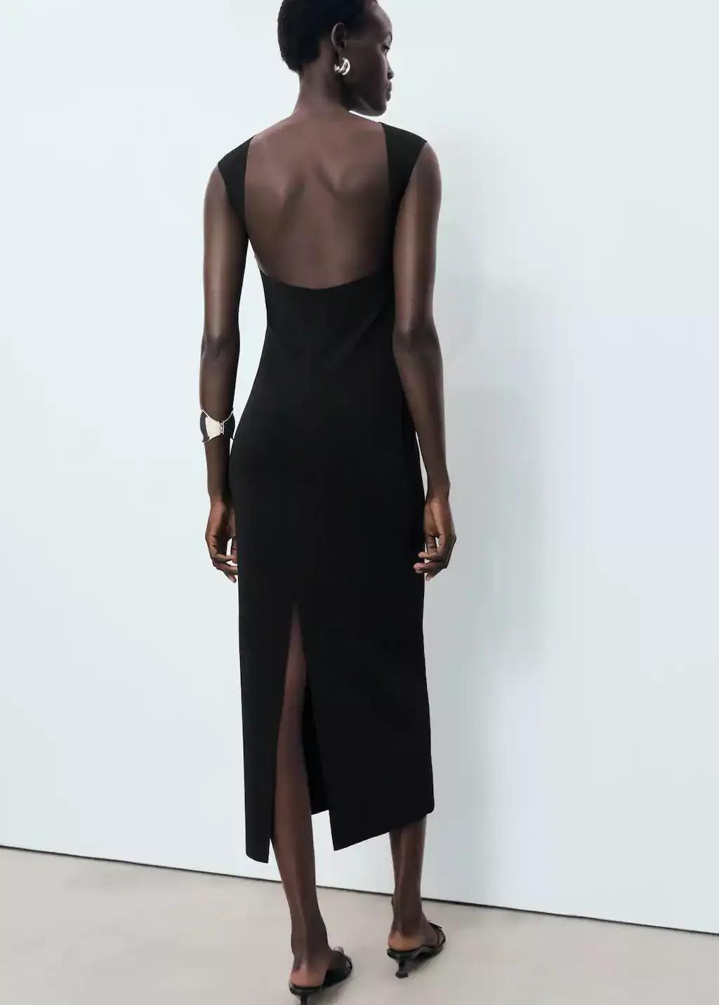 BLACK Open back dress, 0201_99, large image number 7