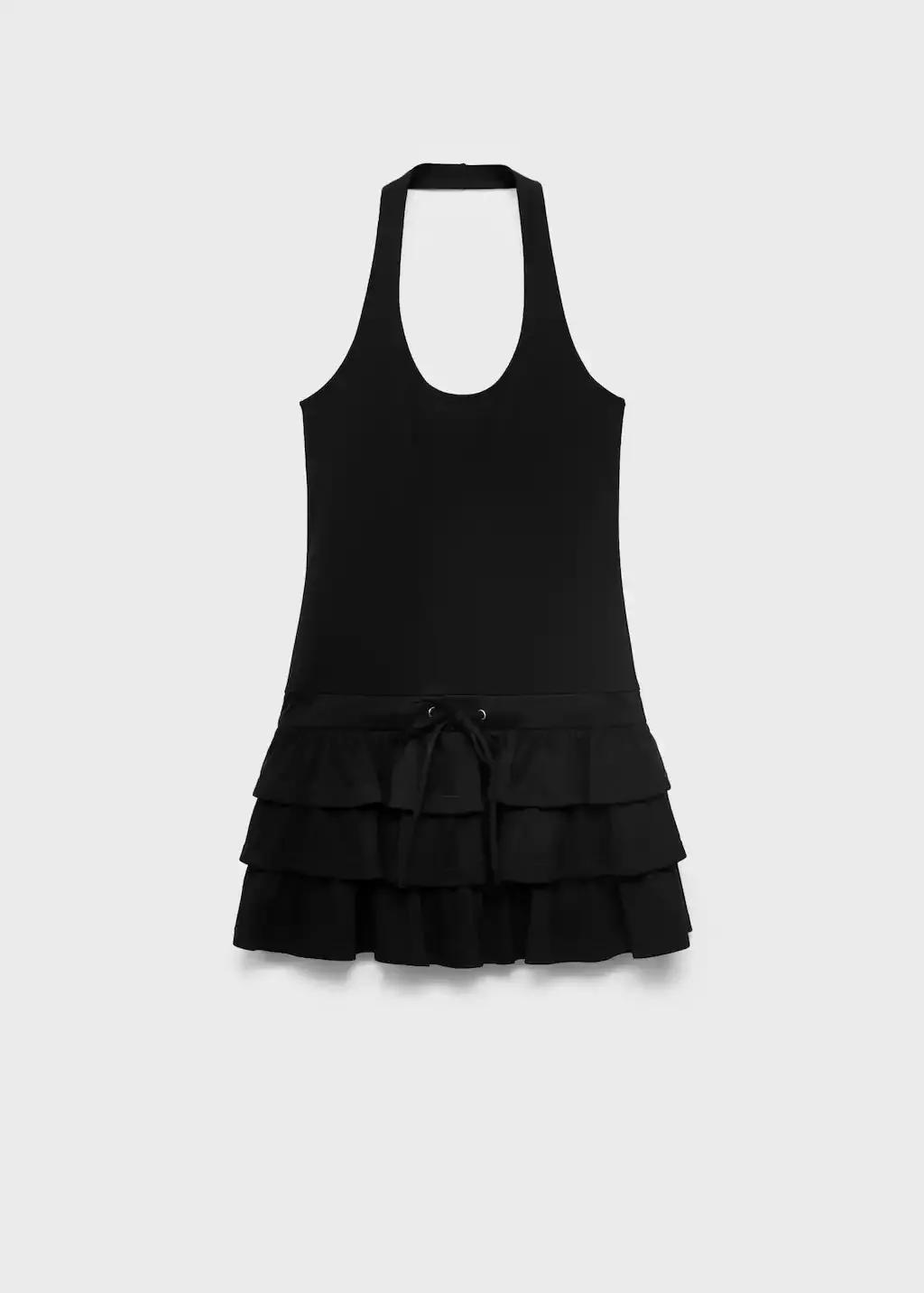 BLACK Short ruffled dress, Black, large image number 3