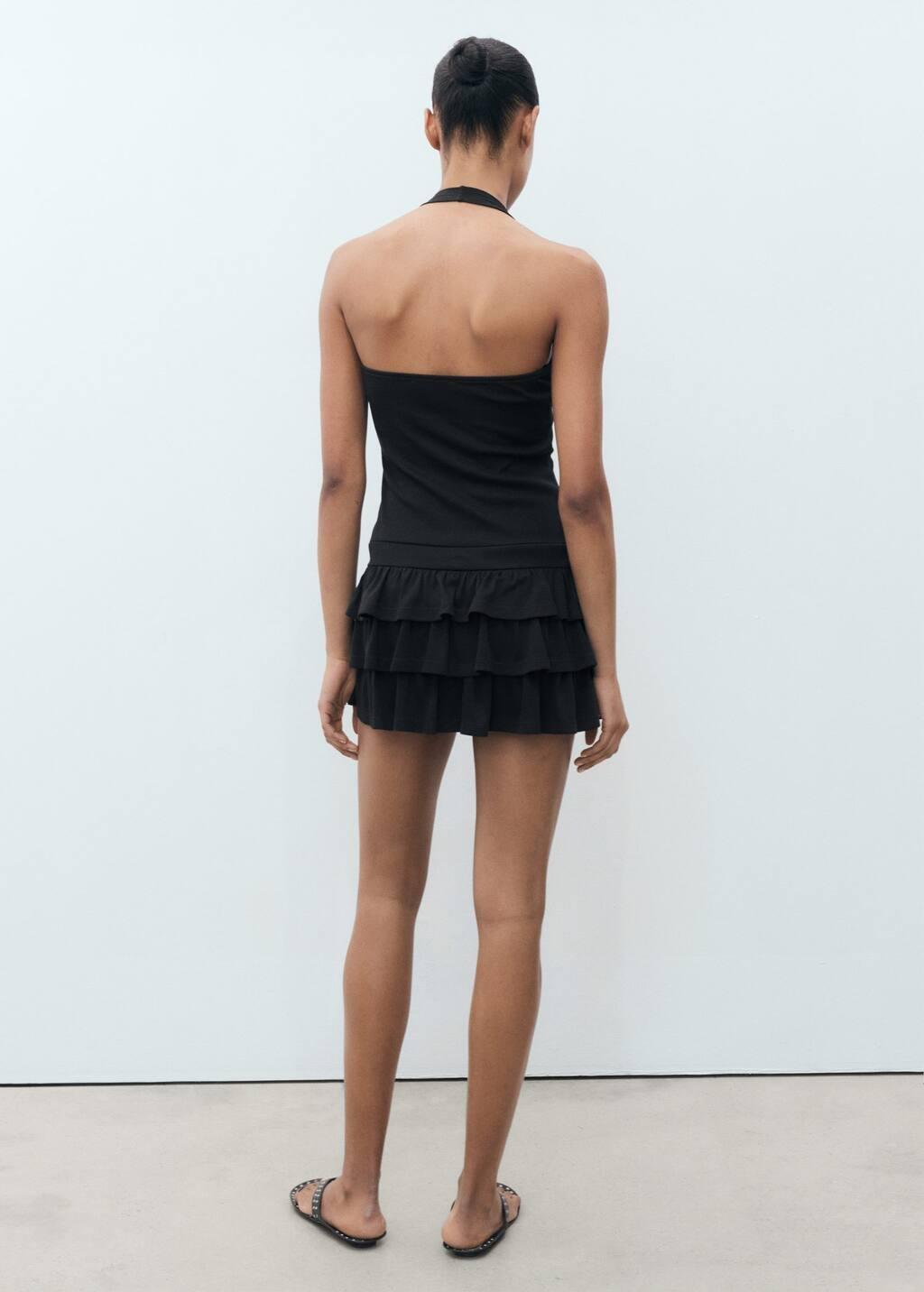 BLACK Short ruffled dress, Black, large image number 5