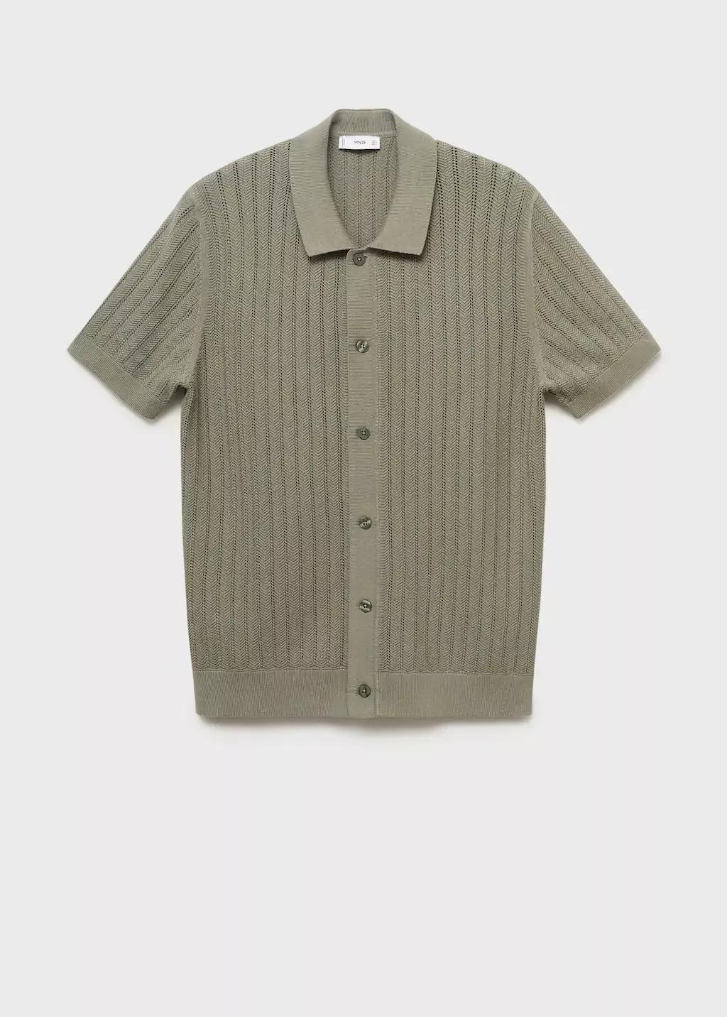 Khaki Cotton Shirt Structure, , large image number 3