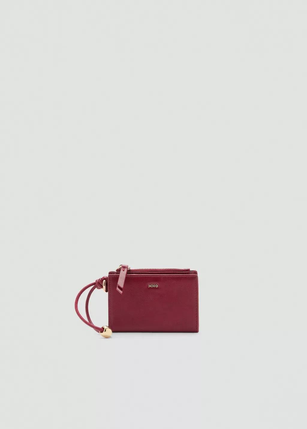 Red Charm Wallet With Flap, Dark Red, large image number 2
