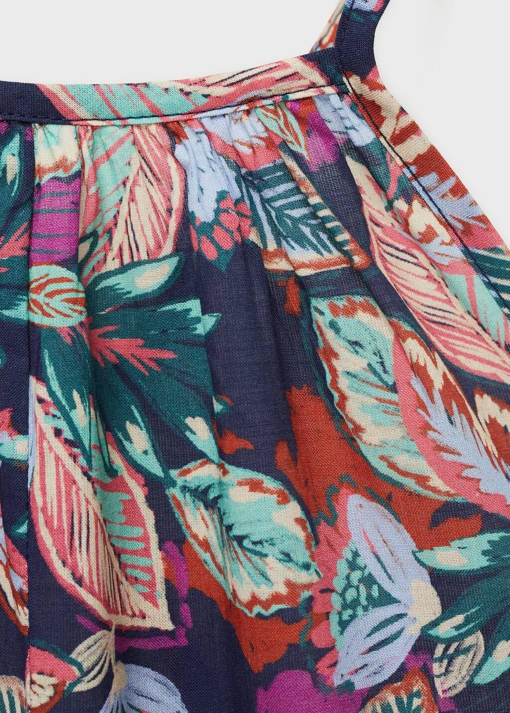 Navy Floral Print Jumpsuit, Kids Girls, , large image number 4