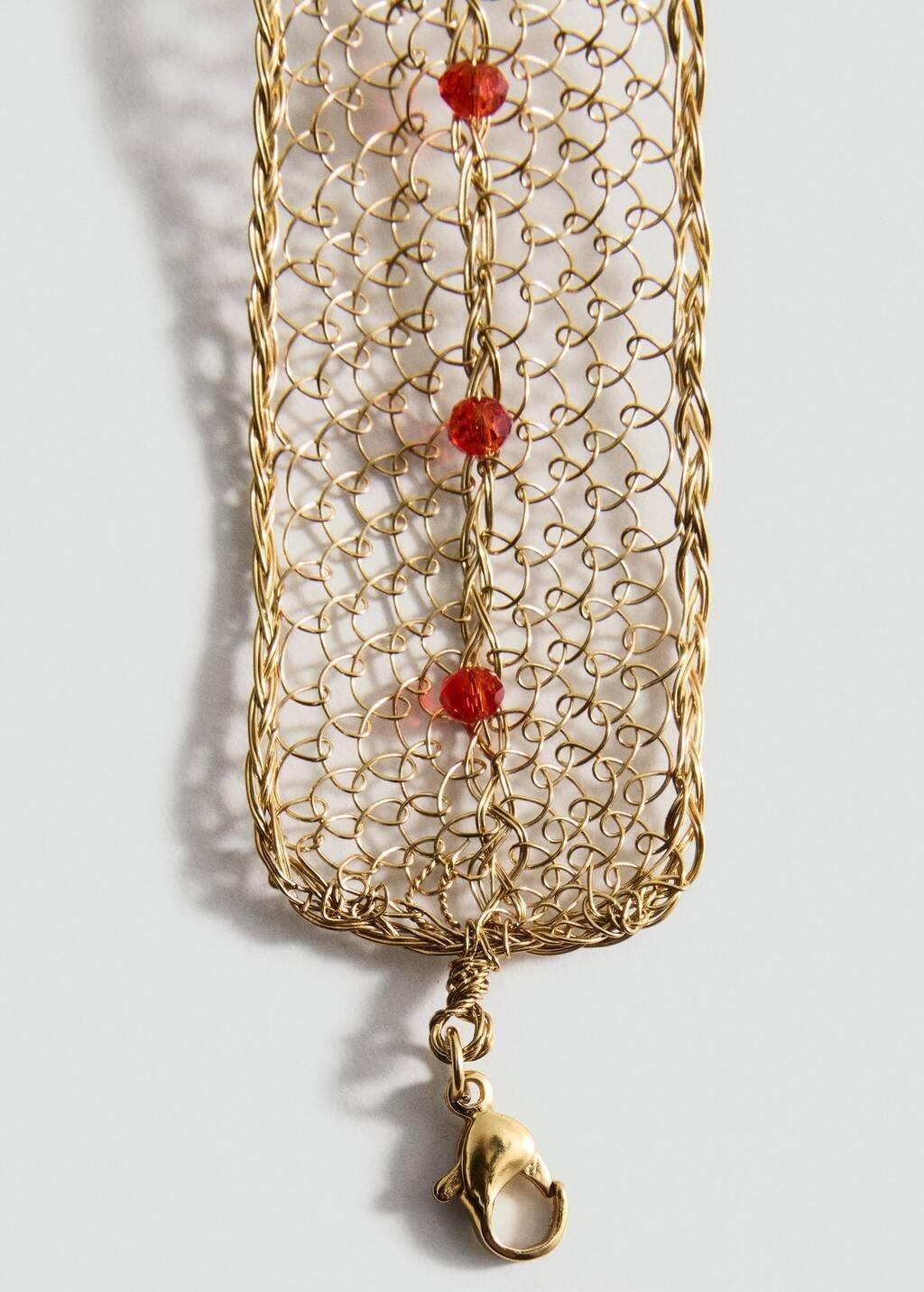 Gold Crystal Choker Necklace, Gold, large image number 1