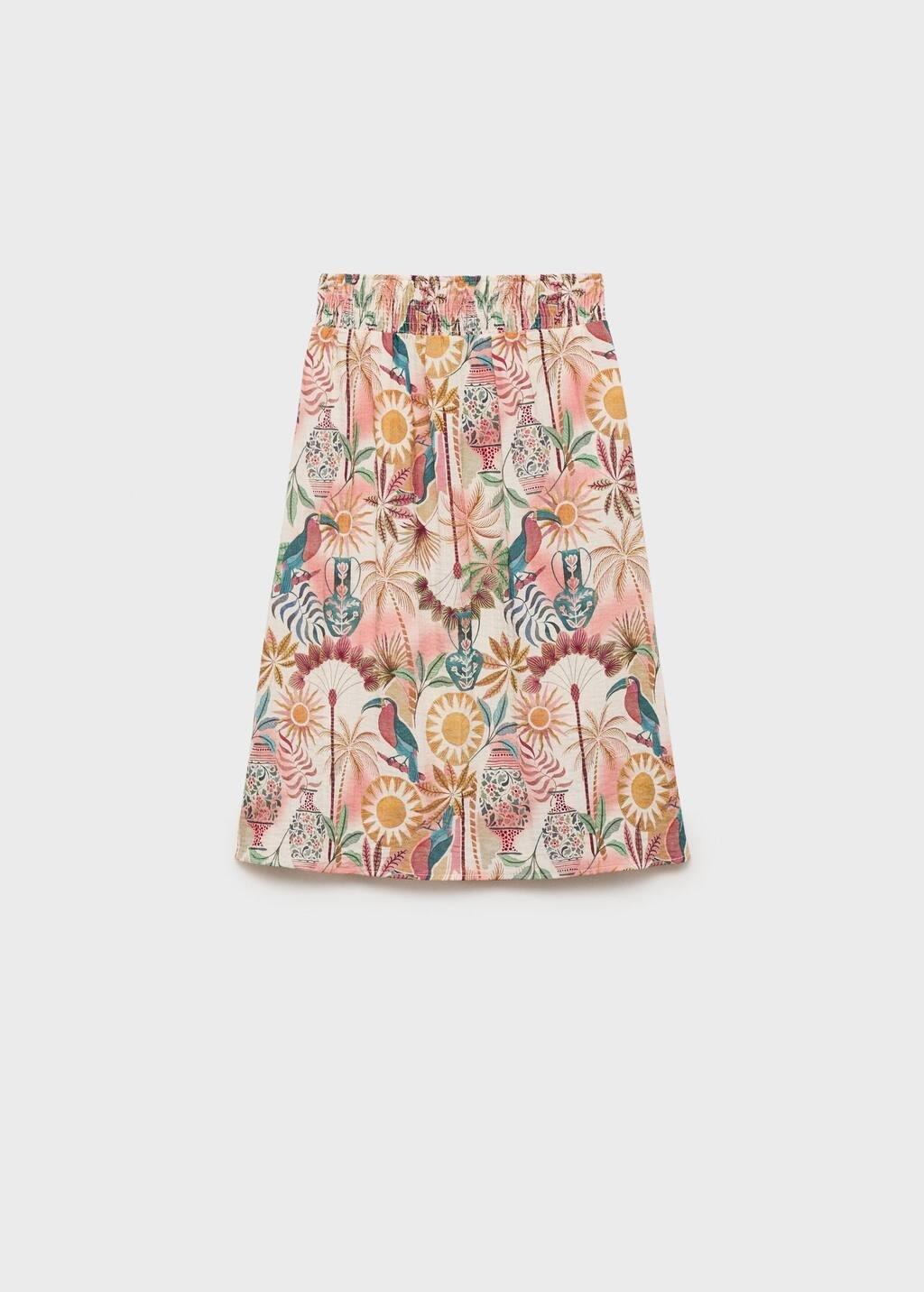 Pink Printed Long Skirt, , large image number 1