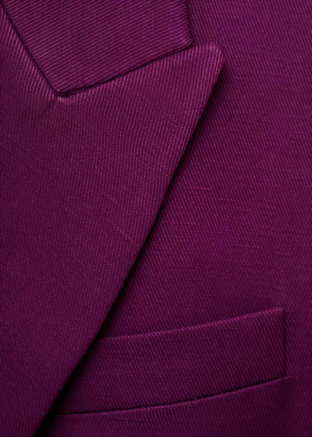Fuchsia Double-Breasted Suit Blazer With Linen, , large image number 5