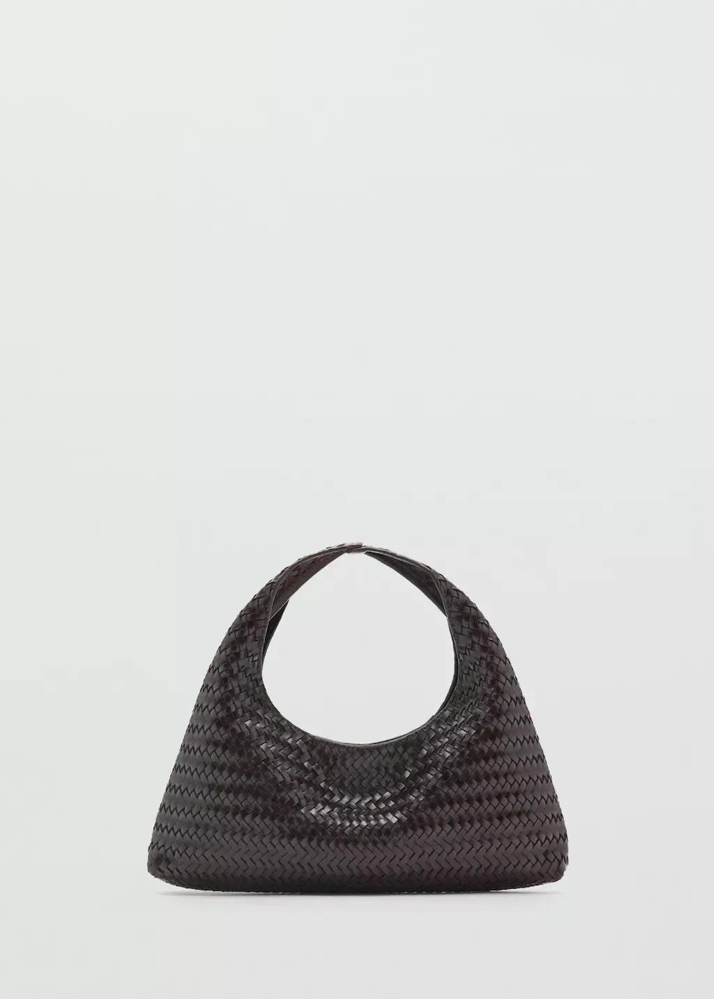 DARK BROWN Braided leather handbag, Dark Brown, large image number 3