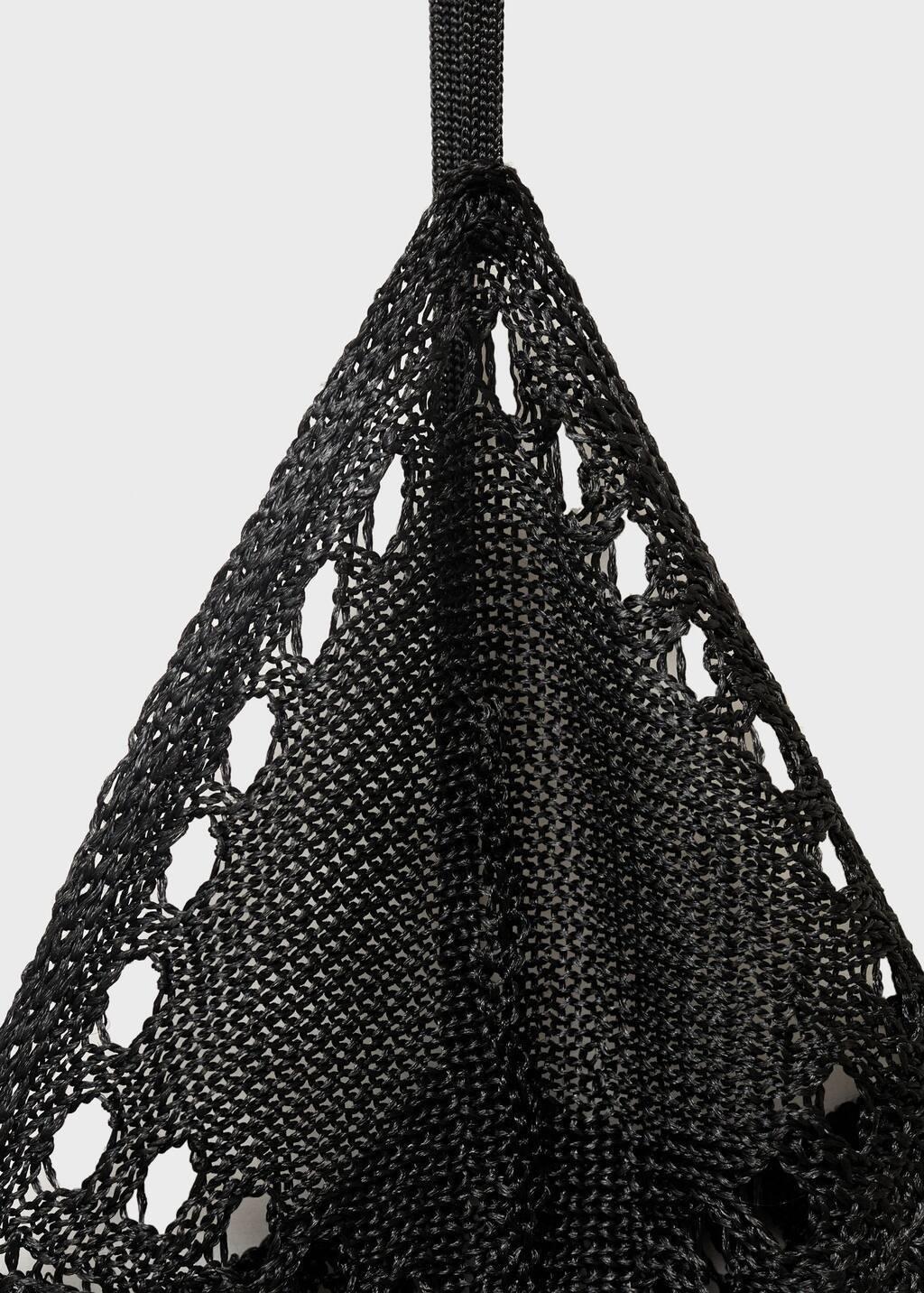 Black Combined Knitted Dress With Feather Effect, , large image number 4