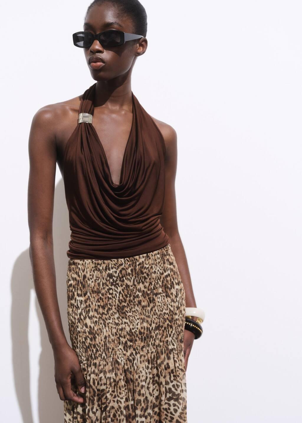 BROWN Leopard-print maxi-skirt, , large image number 1