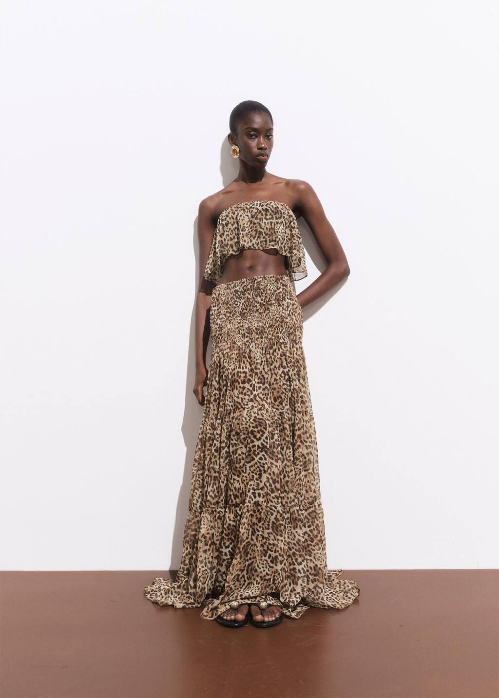 BROWN Leopard-print maxi-skirt, , large image number 2