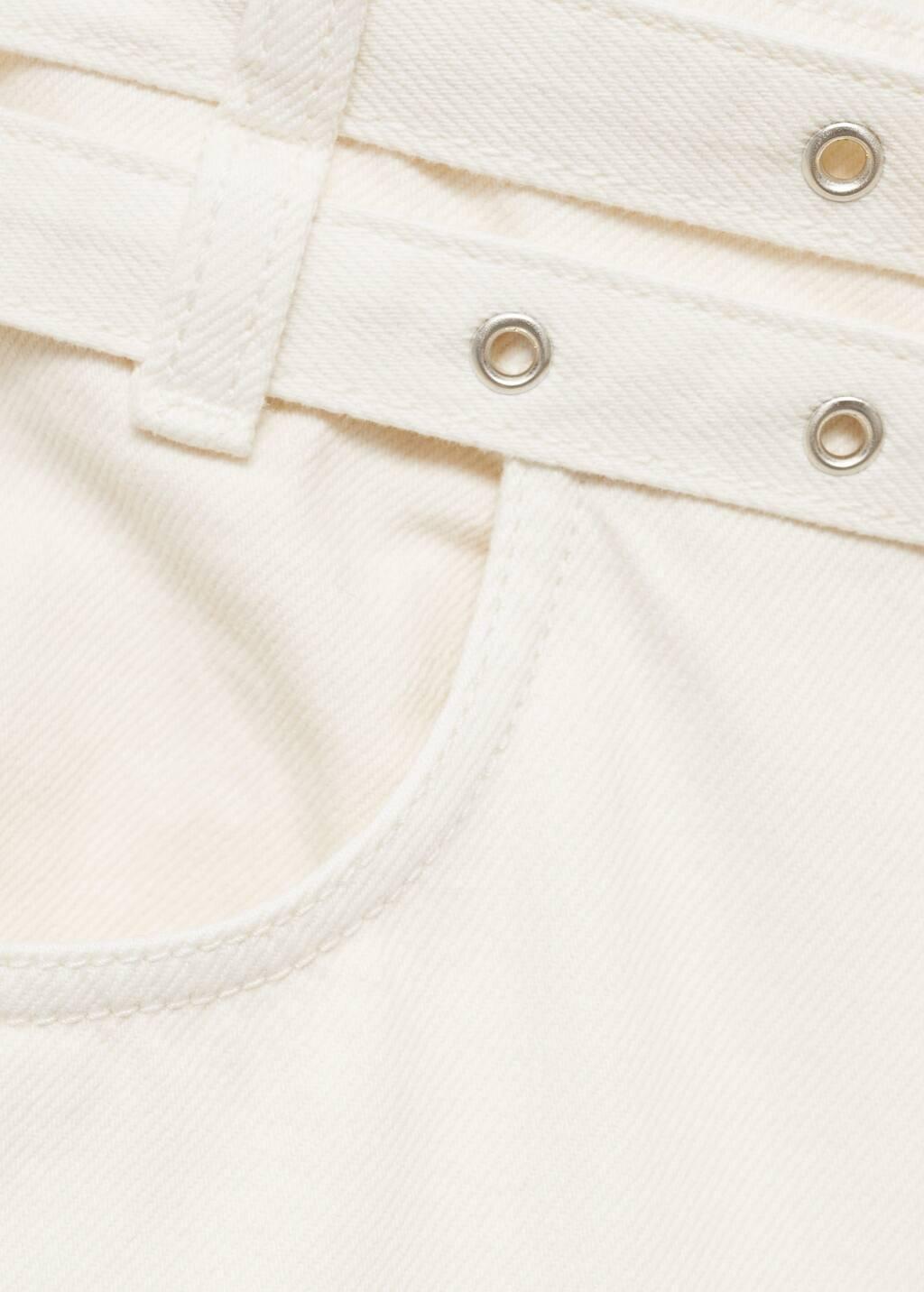 White Straight Jeans With Double-, , large image number 5
