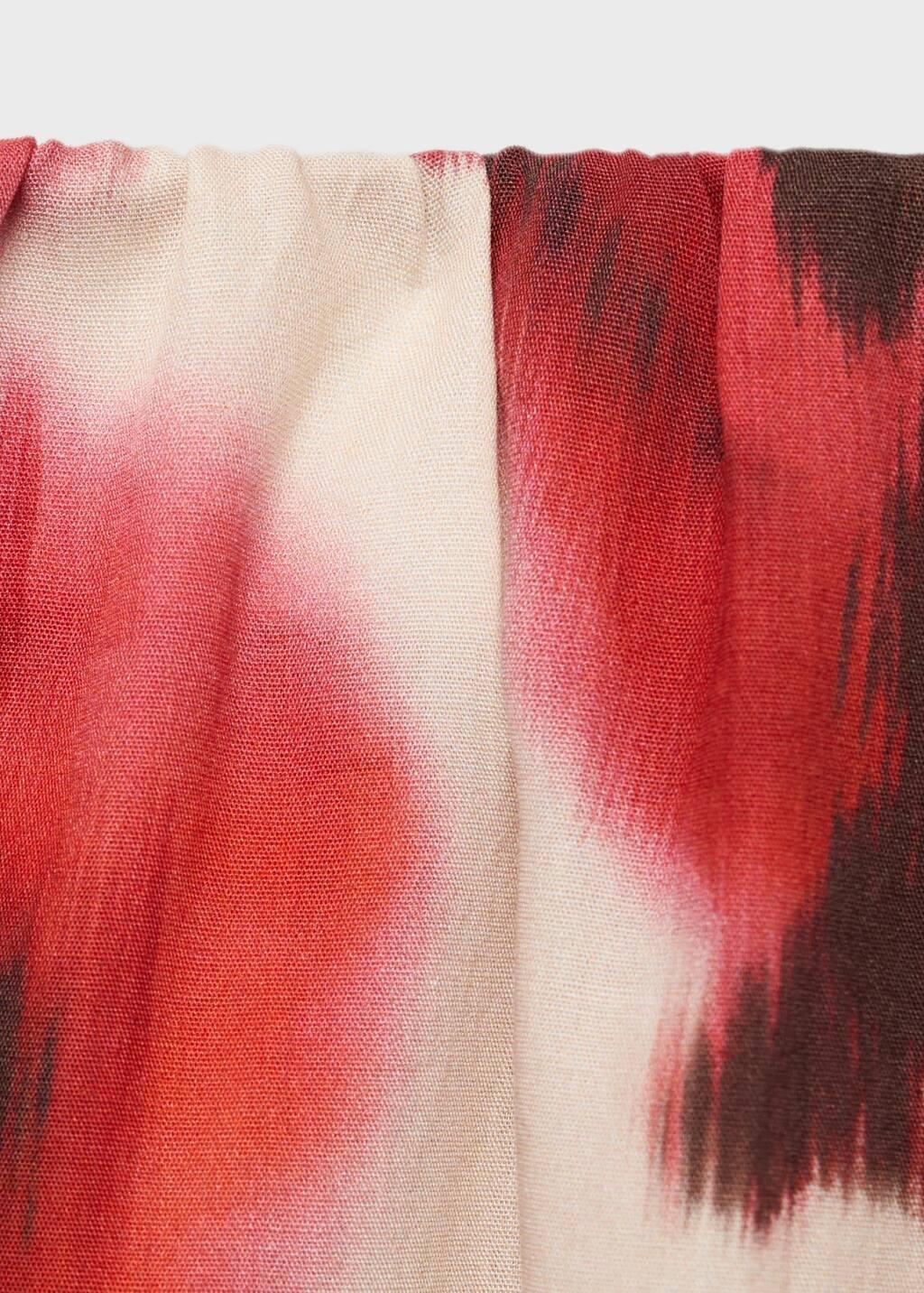 Red Floral Print Flared Skirt, , large image number 4