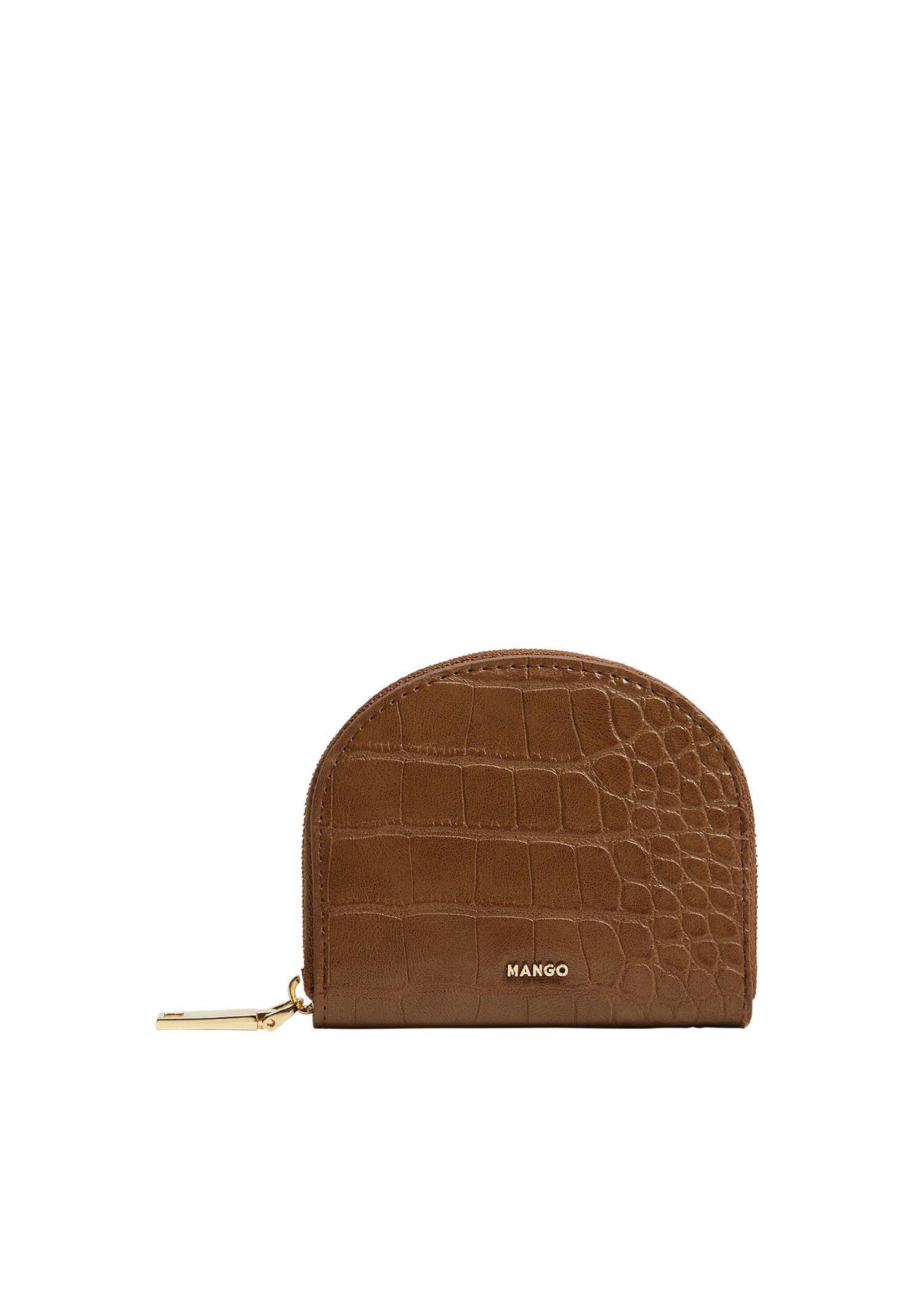 Medium Brown Croc-Effect Wallet, Women, , large image number 1