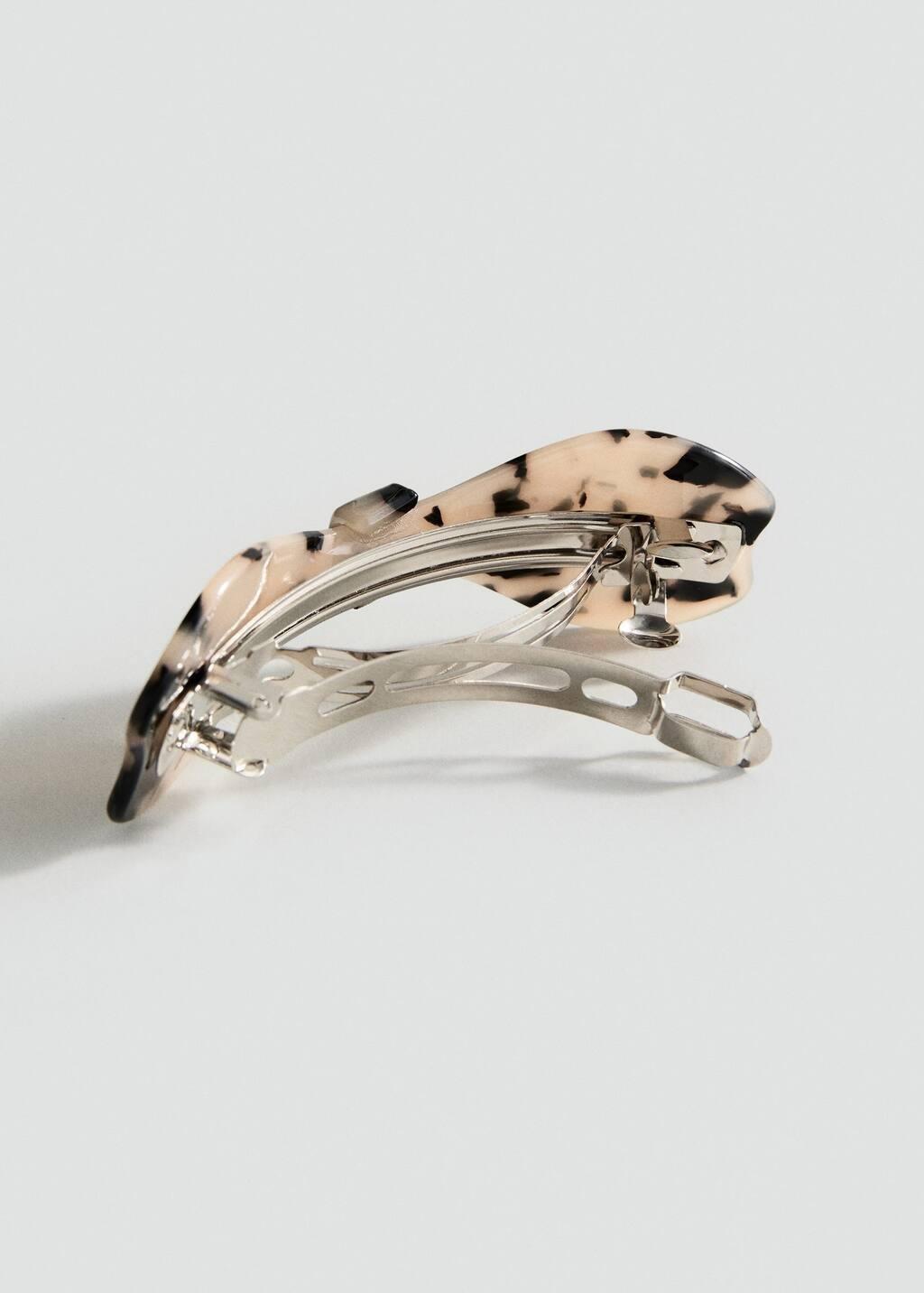 Ecru Tortoiseshell Bow Hair Clip, 0201_05, large image number 0