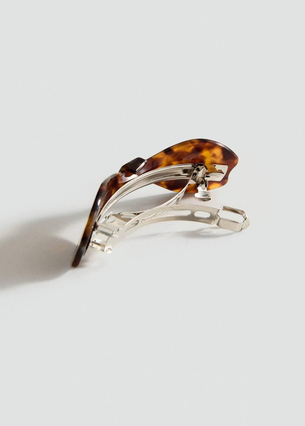 Brown Tortoiseshell Bow Hair Clip, 0201_30, large image number 0