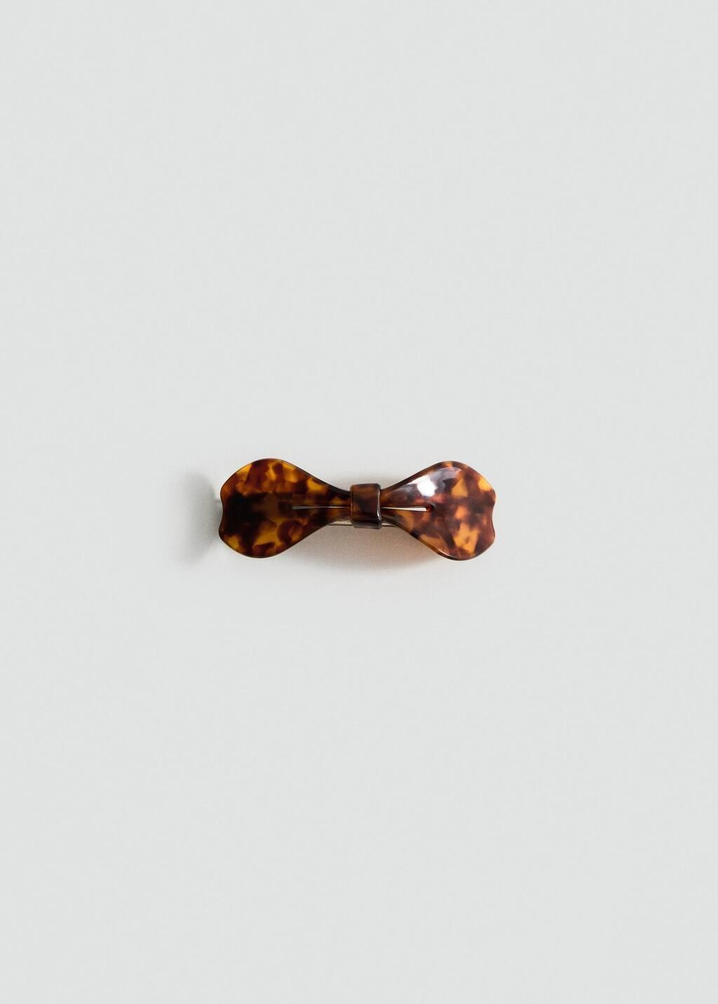 Brown Tortoiseshell Bow Hair Clip, 0201_30, large image number 1