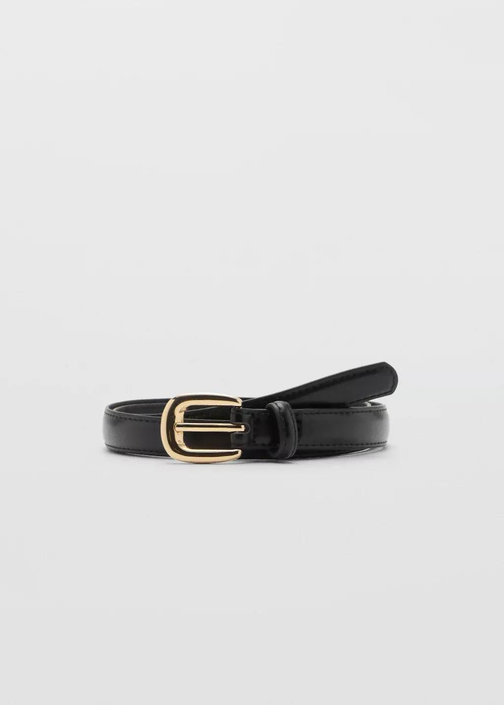 Black Thin Belt With Metal Buckle, 0201_99, large image number 7