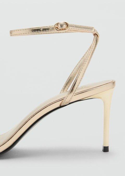 Gold Stiletto Heel Sandal With Straps, , large image number 2