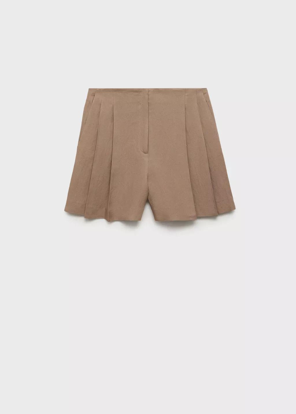 Brown Linen Bermuda Shorts, , large image number 3