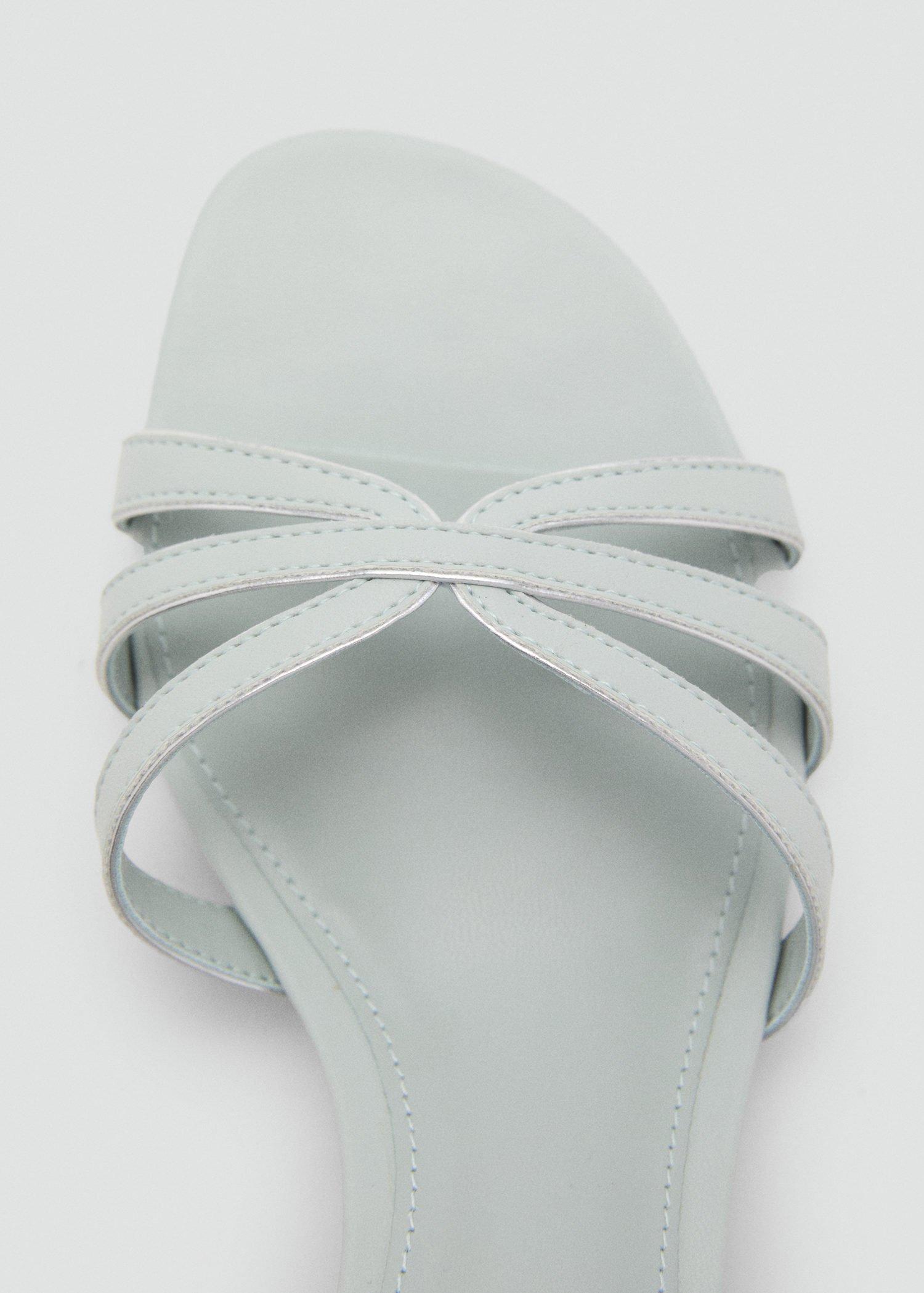 Blue Lt Pastel Kitten Heel Sandals With Straps, Light-Pastel Blue, medium