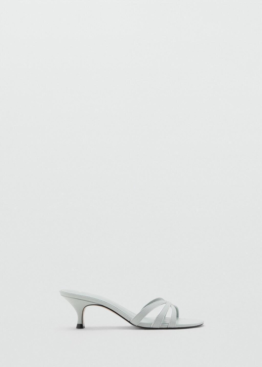 Blue Lt Pastel Kitten Heel Sandals With Straps, Light-Pastel Blue, large image number 6