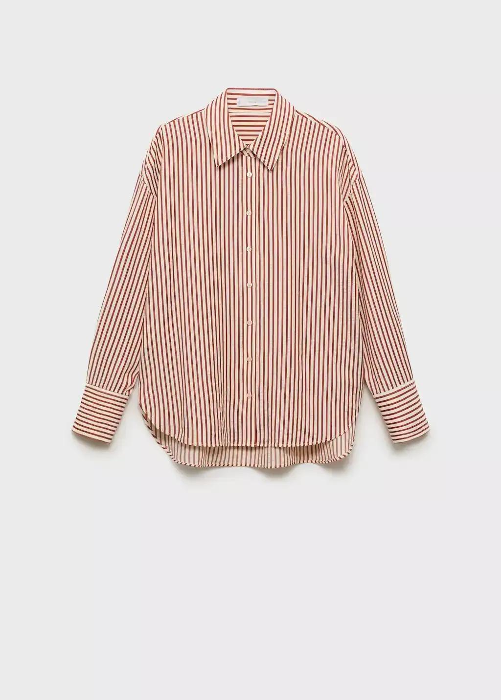 Orange Striped Straight Shirt, , large image number 7