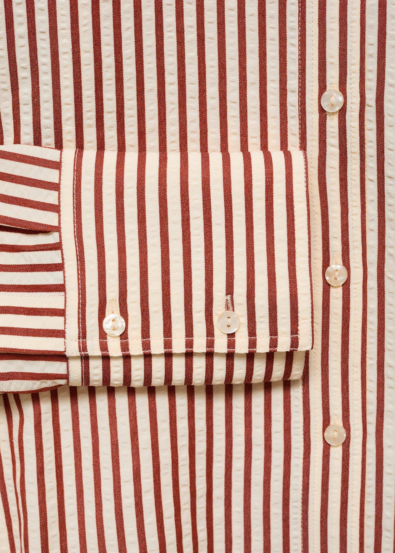 Orange Striped Straight Shirt, , large image number 8