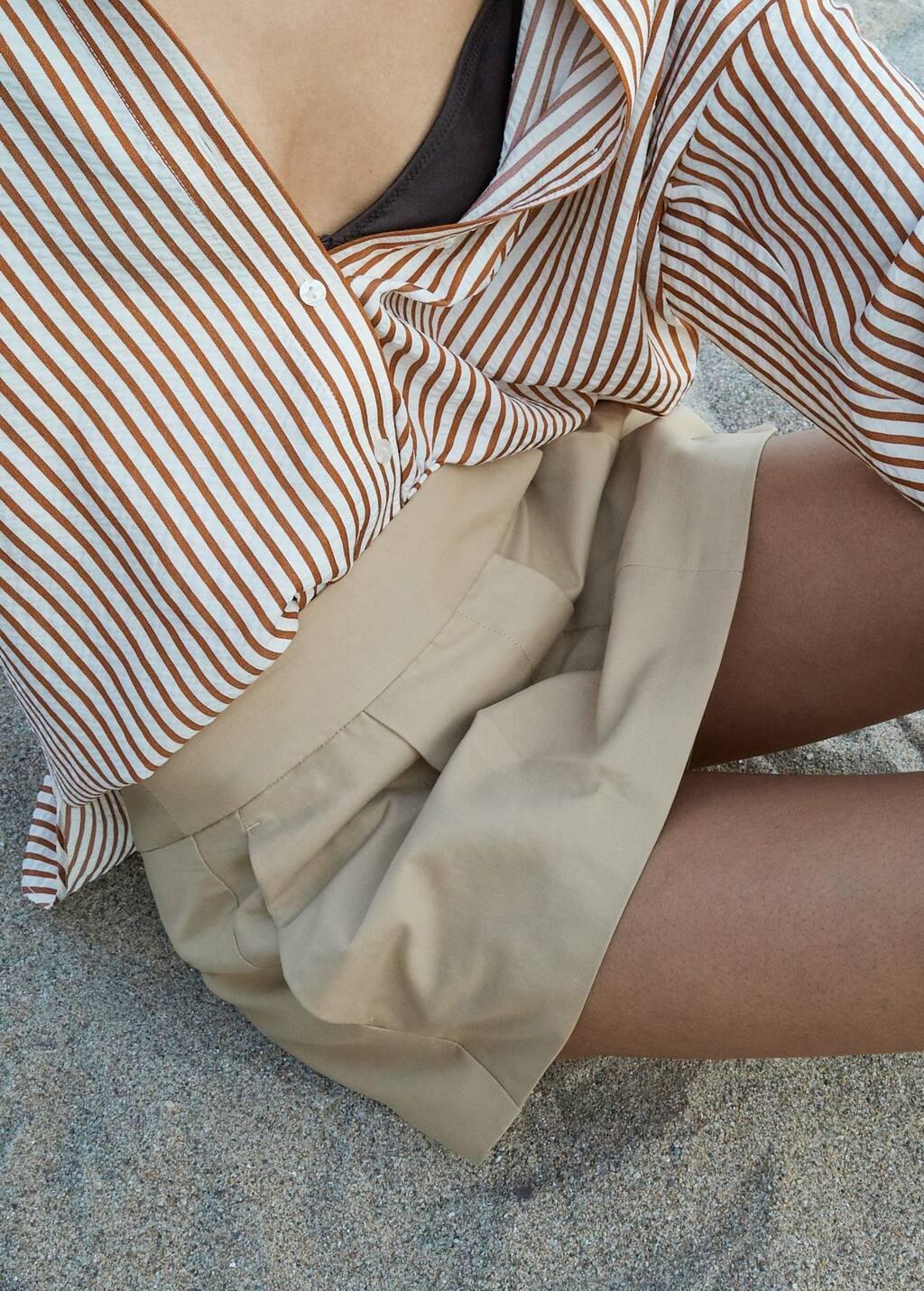 Orange Striped Straight Shirt, Medium Orange, large image number 9